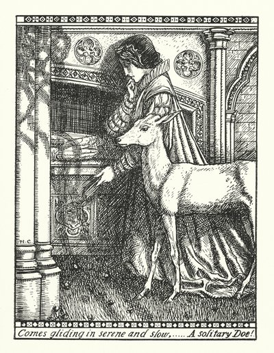 Die weiße Hirschkuh von Rylston (Gravur) von Herbert Cole