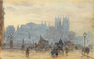 Westminster Abbey von der Westminster Bridge 1892 von Herbert Menzies Marshall