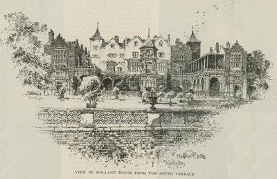 Ansicht von Holland House von der Südterrasse von Herbert Railton