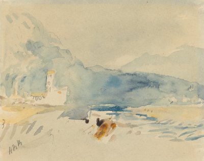 Landschaft mit Bergen und einem Bach von Hercules Brabazon Brabazon