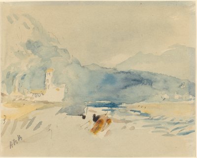 Landschaft mit Bergen und einem Bach von Hercules Brabazon Brabazon