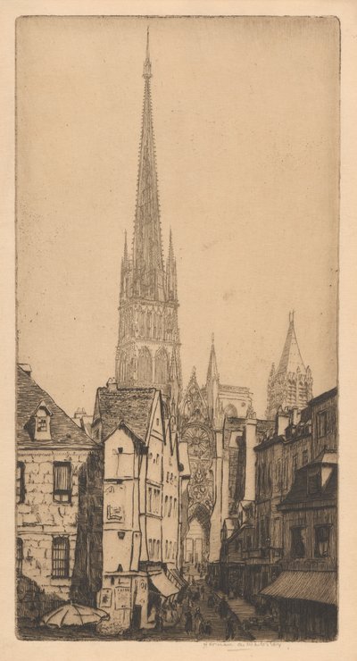Turm der Kathedrale von Rouen, La Flèche, Rouen von Herman Armour Webster