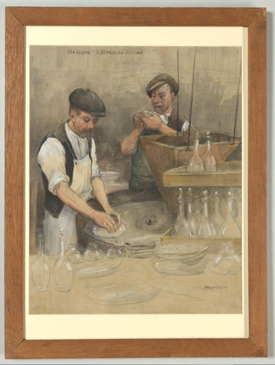 Die Glasfabrik in Leerdam: Flachschleifen von Herman Heijenbrock