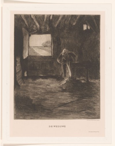 Frau in einer Scheune von Herman Johannes van der Weele