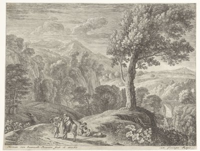 Josef hilft Maria vom Esel
Flucht nach Ägypten (Serientitel) von Herman van Swanevelt