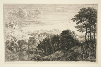 Landschaft mit Sonnenuntergang, aus der Serie Hügel-Landschaften von Herman van Swanevelt
