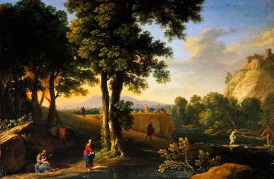 Die Heilige Familie in einer Landschaft, ca. 1640 von Herman van Swanevelt