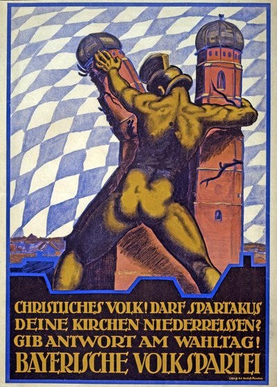 Wahlkampfplakat für die Bayerische Volkspartei von Hermann Keimel