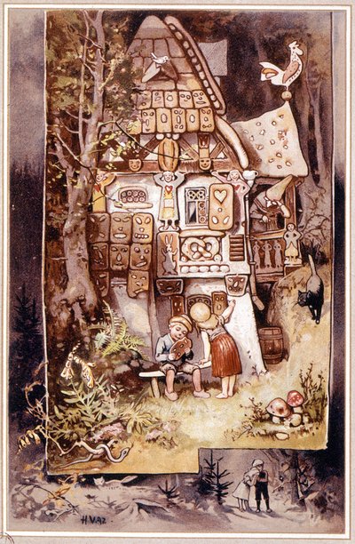 Hänsel und Gretel, Märchen der Gebrüder Grimm - Illustration von Hermann Vogel von Hermann Vogel