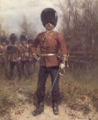 Porträt eines Offiziers der Grenadier Guards von Hermanus Koekkoek
