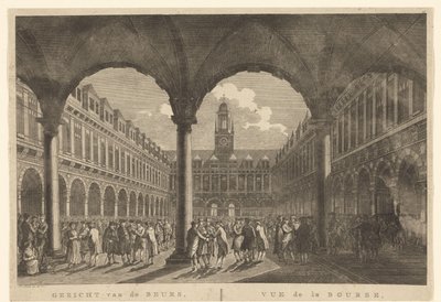 Ansicht des Innenhofs der Börse von Hendrik de Keyser von Hermanus Petrus Schouten (possibly)