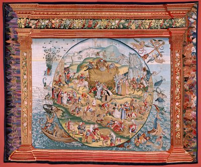 Flämischer Wandteppich. Serie Vier Wandteppiche nach Hieronymus Bosch. Die Leiden des menschlichen Lebens. Dritter Wandteppich der Serie. Modell Inspiriert von der Arbeit von Hieronymus Bosch. Herstellung Unbekannte Werkstatt, Brüssel. Vor 1560 von Hieronymus (after) Bosch