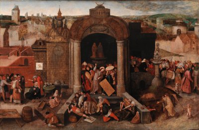 Christus vertreibt die Händler aus dem Tempel, ca. 1570-5 von Hieronymus (follower of) Bosch