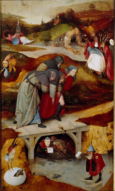 Triptychon der Versuchungen (Detail) von Hieronymus Bosch