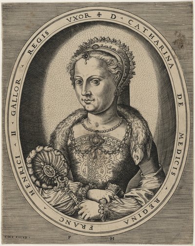 Catherine de Medici, Ehefrau von Heinrich II. von Frankreich von Hieronymus Cock