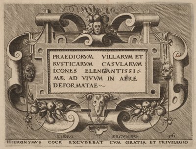 Titelseite für Praediorum Villarum von Hieronymus Cock