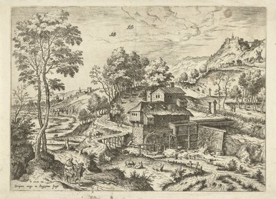 Flucht nach Ägypten, Landschaften mit biblischen und mythologischen Szenen (Serientitel) von Hieronymus Cock