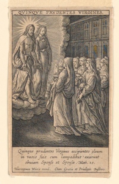 Die fünf klugen Jungfrauen, aus der Serie „Speculum Virginitatis“ von Hieronymus Wierix
