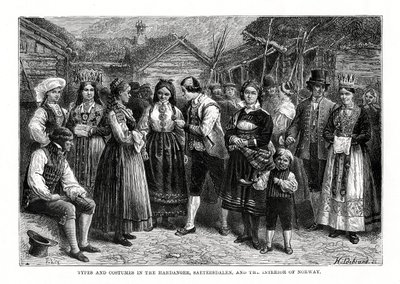 Typen und Kostüme in Norwegen, 1879 von Hildibrand