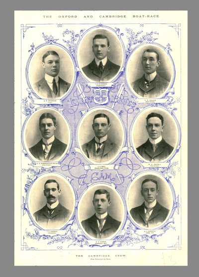 Die Cambridge-Crew, Oxford und Cambridge Bootrennen, 1898 von Hills and Saunders