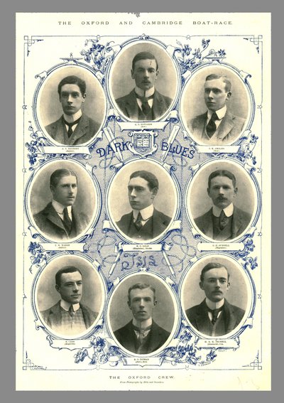 Die Oxford-Crew, Oxford und Cambridge Bootsrennen, 1898 von Hills and Saunders