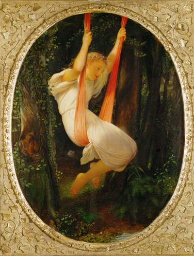 Junges Mädchen auf einer Schaukel von Hippolyte (1797-1856) Delaroche