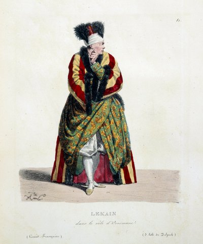 Französischer Schauspieler Henri Louis Cain genannt Lekain in der Rolle des Orosmane in Voltaires Stück Zaire von Hippolyte Lecomte