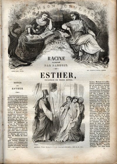 Illustration für „Esther“ von Jean Racine - Gravur in „Werke von Jean Racine“ illustriert von Pauquet und mit einer Notiz von Emile de La Bedolliere - 1851 von Hippolyte Louis Pauquet