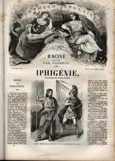 Iphigenie Tragödie von Jean Racine - Gravur in „Werke von Jean Racine“ illustriert von Pauquet und mit einer Notiz von Emile de La Bedolliere - 1851 von Hippolyte Louis Pauquet
