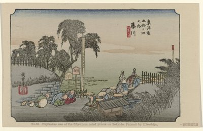 Fujikawa (Nr. 38. Fujikawa: einer der 53 berühmten Orte am Tokaido, gemalt von Hiroshige) von Hiroshige (I) , Utagawa