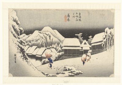 Kanbara, Abendschnee von Hiroshige (I) , Utagawa