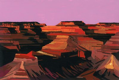 Das Tal wird rot bei Sonnenuntergang von Hiroyuki Izutsu