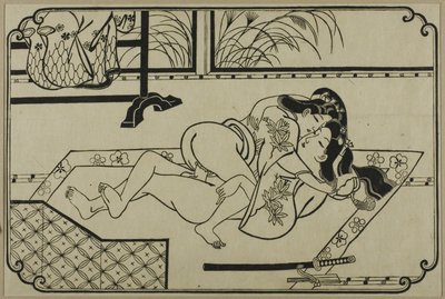 Ein Blatt aus einem Shunga-Album von Hishikawa Moronobu