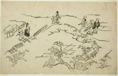Emon Hill, aus der Serie "Das Erscheinungsbild von Yoshiwara (Yoshiwara no tei)" von Hishikawa Moronobu