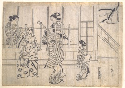 Straßenszene in Yoshiwara von Hishikawa Moronobu