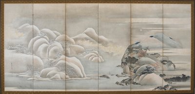 Landschaft: zwei der vier Jahreszeiten, Herbst und Winter, Edo-Periode von Hishikawa Sori