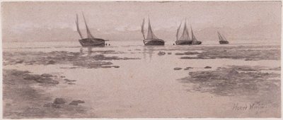 Boote auf Schlammbänken von Homer Dodge Martin