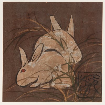 Kaninchen und Gräser, Edo-Periode, spätes 16. bis frühes 17. Jahrhundert von Hon