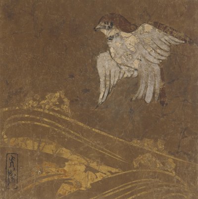 Wellen und Vogel, Edo-Periode, spätes 16. bis frühes 17. Jahrhundert von Hon