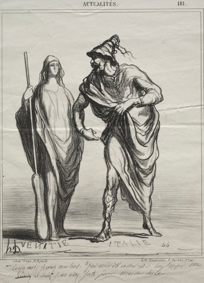 Actualities, Platte 181: Was hältst du von mir! Nimm meinen Arm, 1866 von Honoré Daumier