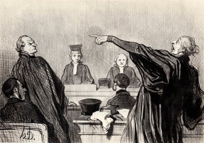 Ein Anwalt, der offensichtlich voll überzeugt ist, 1845 von Honoré Daumier