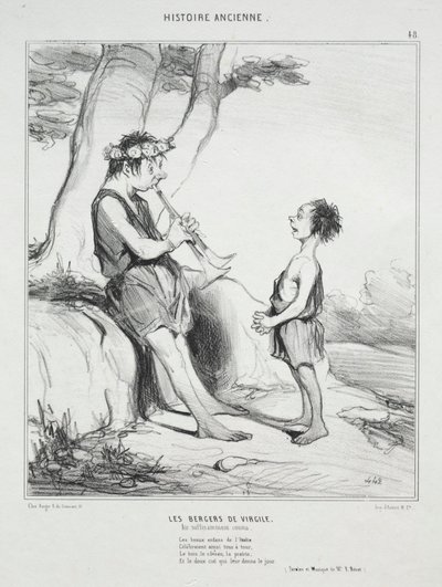 Alte Geschichte, Platte 48: Die Hirten von Virgil, 31. Dezember 1842 von Honoré Daumier