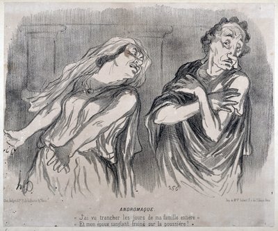 Andromaque Stich von Honore Daumier (1808-1879) in Le Charivari. Palais Longchamp, Musée des Beaux Arts de Marseille. von Honoré Daumier