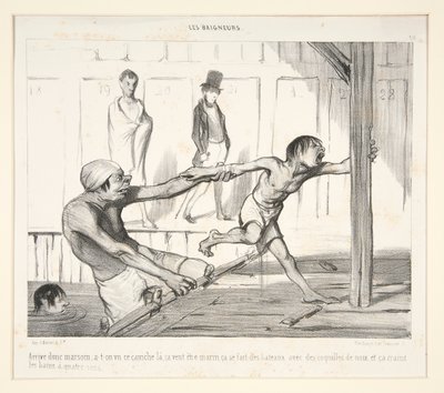 Arrive donc Marsoin; a-t-on vu ce caniche là, sa veut être marin, ça se fait des bateaux avec des coquilles de noix, et ça craint les bains à quatre sous von Honoré Daumier