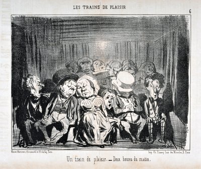 Ein Vergnügungszug. - Zwei Uhr morgens von Honoré Daumier