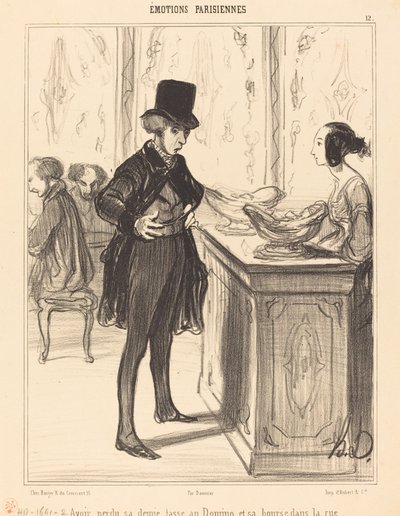 Seine halbe Tasse beim Domino und seine Börse auf der Straße verloren haben von Honoré Daumier