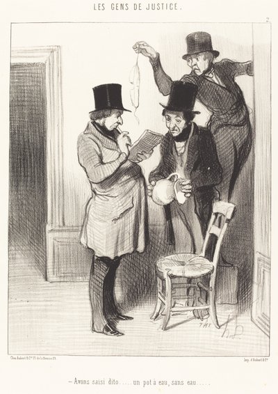 Wir haben beschlagnahmt... einen Wasserkrug, ohne Wasser von Honoré Daumier