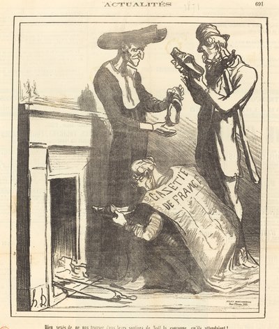 Sehr verärgert, die Krone nicht zu finden... von Honoré Daumier
