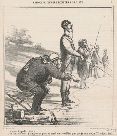 Es beißt an, was für ein Glück! Ich verbiete Ihnen ... von Honoré Daumier