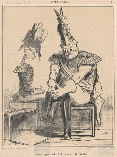 Es läuft nicht ... wie er es möchte von Honoré Daumier